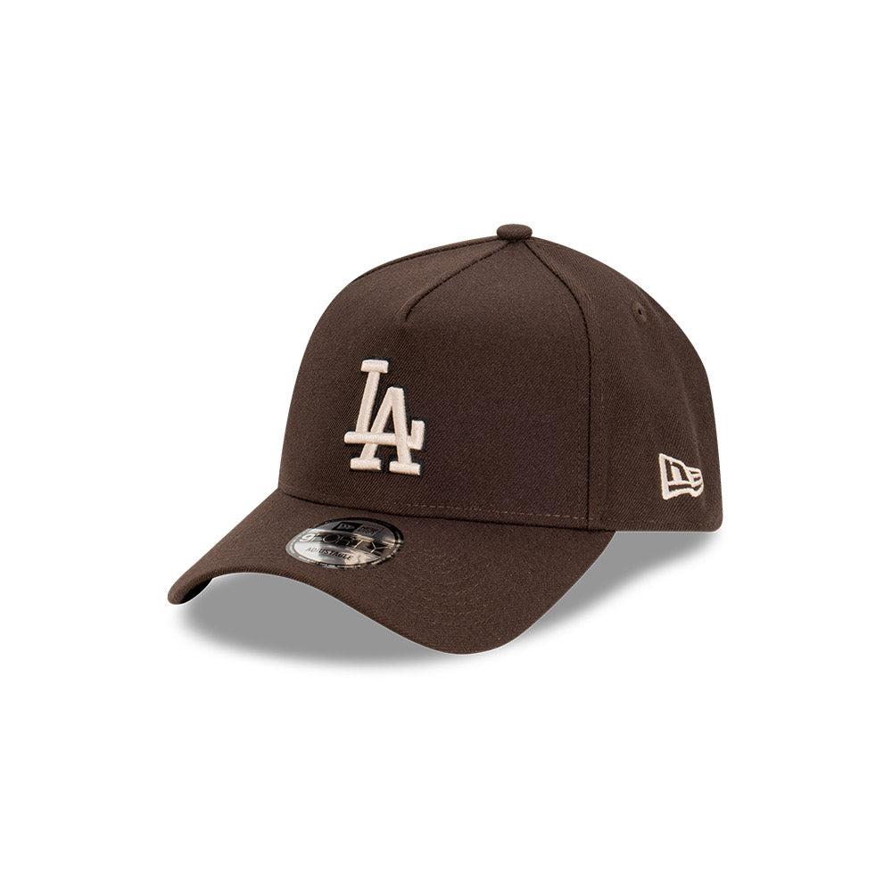 LA Dodgers Hat - Brown Stone 9Forty A-Frame MLB Snapback Cap - New Era